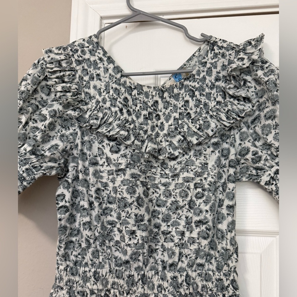 LoveShackFancy Floreen Mini in Warm Gray Pintuck Pleated Cotton - Picture 3 of 5